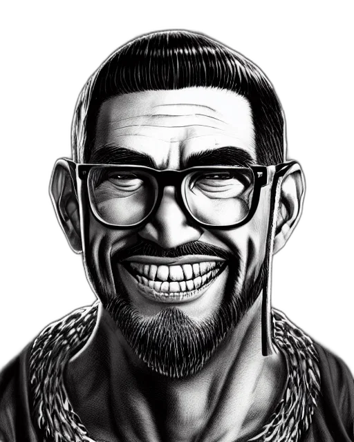 face, cartoon, comic book art, photorealistic transparent PNG cut-out