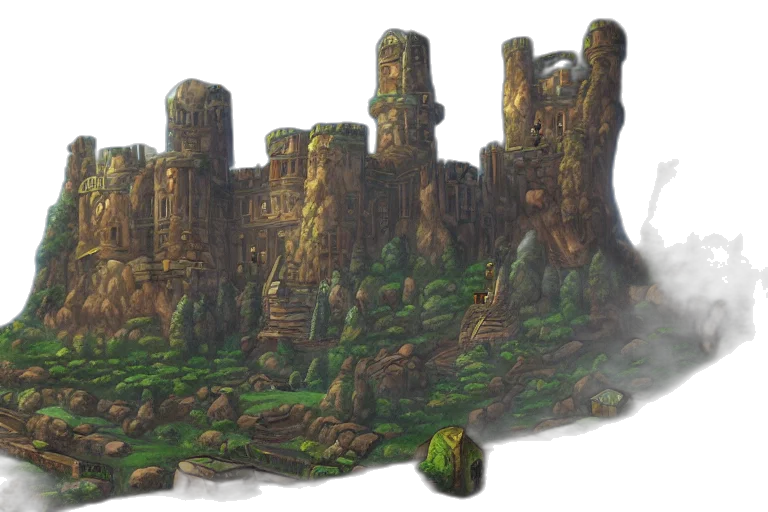 crown, building, sword, dragon transparent PNG cut-out