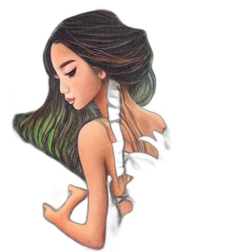 hair, jewelry, dress, cartoon transparent PNG cut-out