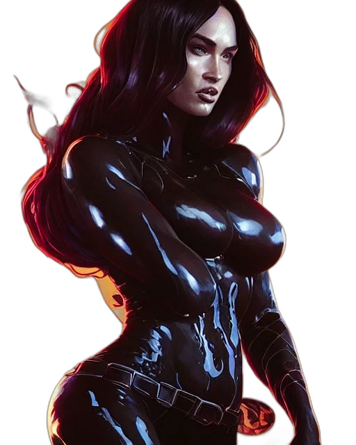 comic book art, concept art, fantasy art, cyberpunk transparent PNG cut-out