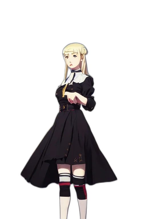 dress, staff, hat, weapon transparent PNG cut-out