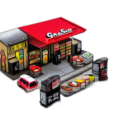 food, car, building, 3d render transparent PNG cut-out