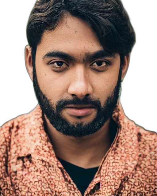 face, staff, hair, jacket transparent PNG cut-out