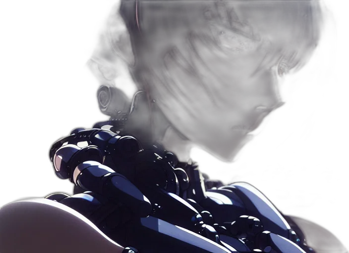 robot, face, hair, weapon transparent PNG cut-out