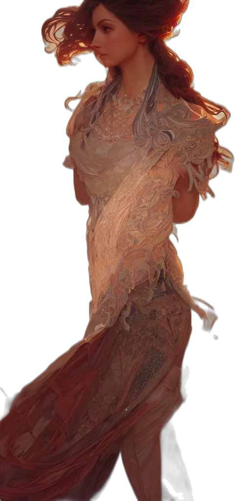 dress, hair, mask, creature transparent PNG cut-out