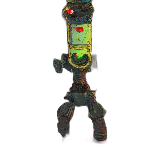 robot, staff, bottle, weapon transparent PNG cut-out