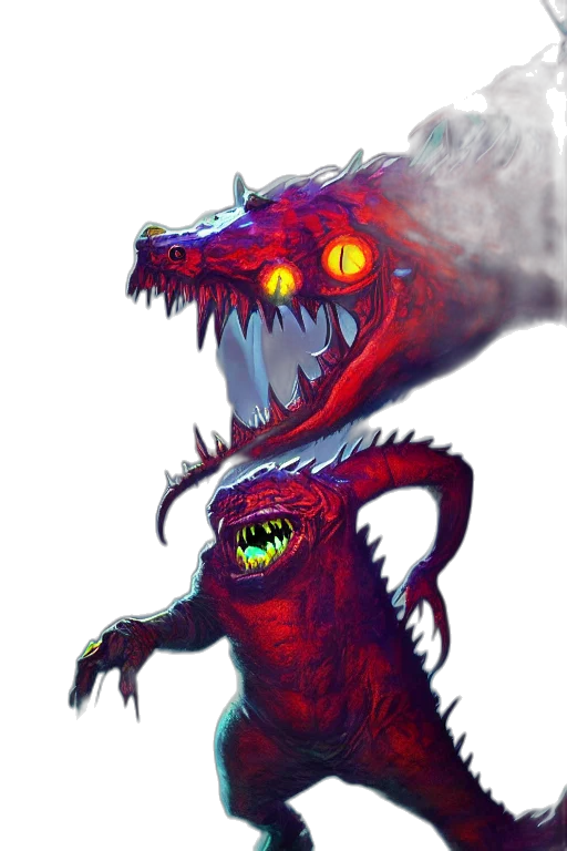 dragon, creature, staff, mask transparent PNG cut-out