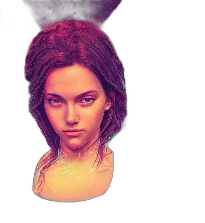 face, jacket, mask, hair transparent PNG cut-out