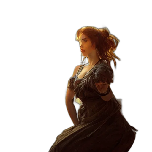dress, staff, fantasy art, concept art transparent PNG cut-out