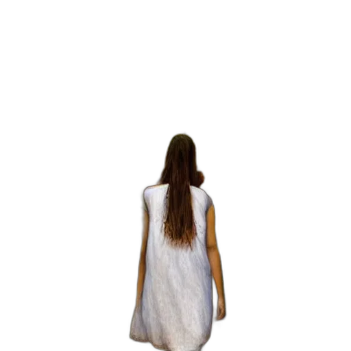 dress, hair, jacket, staff transparent PNG cut-out