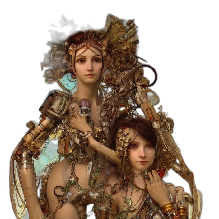 jewelry, staff, crown, robot transparent PNG cut-out