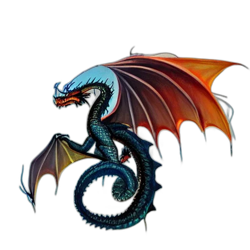 dragon, staff, fantasy art, concept art transparent PNG cut-out