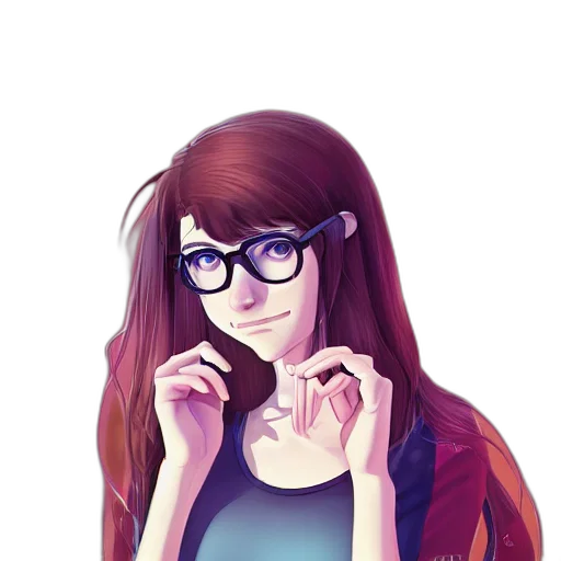 face, dress, anime, pixel art transparent PNG cut-out