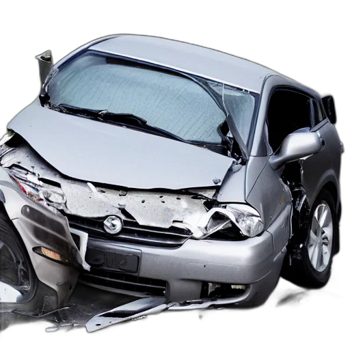 car, 3d render, photorealistic, crash transparent PNG cut-out