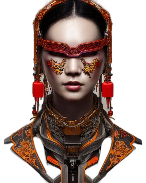 robot, face, mask, jewelry transparent PNG cut-out