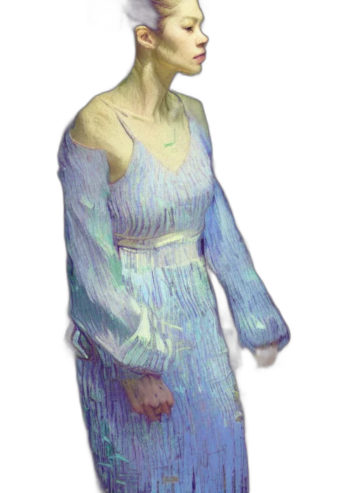 dress, staff, jewelry, face transparent PNG cut-out