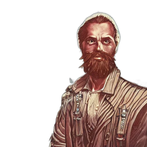 jacket, face, staff, concept art transparent PNG cut-out