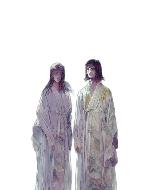 dress, staff, concept art, vaporwave transparent PNG cut-out