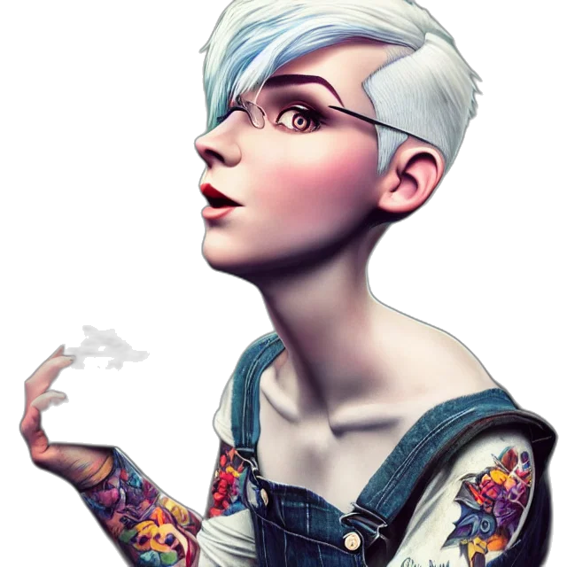 face, jacket, robot, fantasy art transparent PNG cut-out