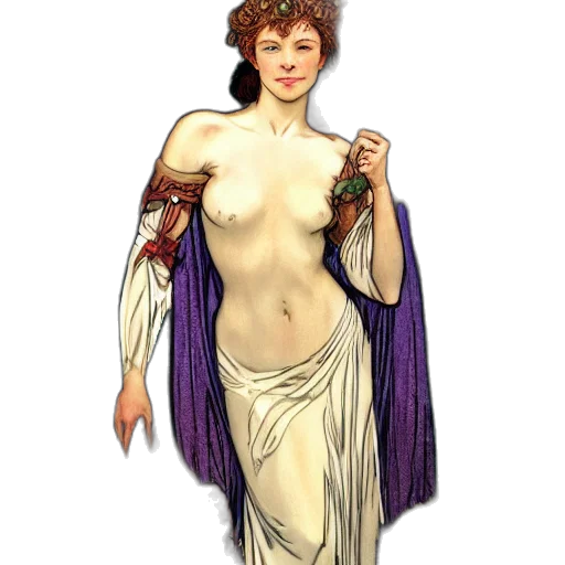 dress, jewelry, fantasy art, concept art transparent PNG cut-out