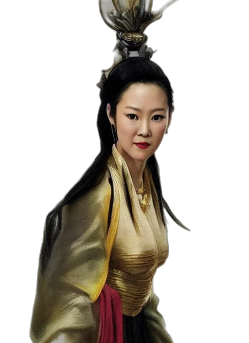 staff, dragon, face, dress transparent PNG cut-out