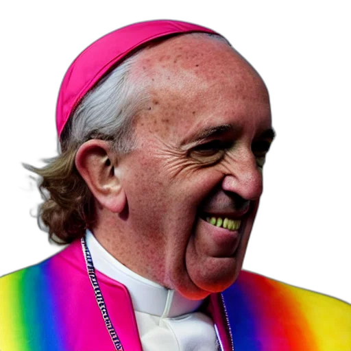 colorful, hippy, pope, francis transparent PNG cut-out