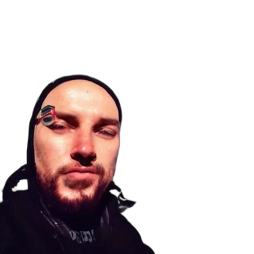 face, jacket, creature, staff transparent PNG cut-out