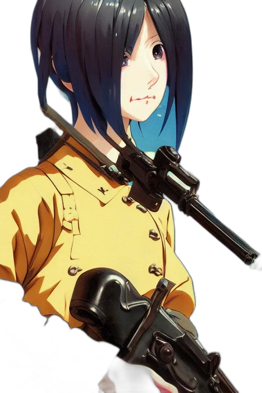 weapon, staff, jacket, face transparent PNG cut-out