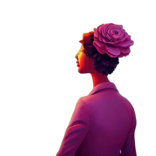dress, crown, flower, face transparent PNG cut-out