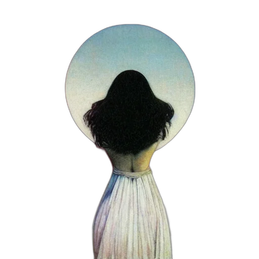 dress, hair, staff, hat transparent PNG cut-out