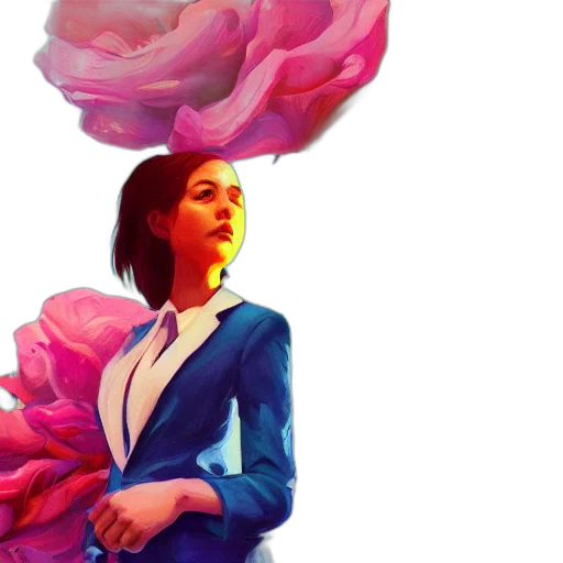 jacket, dress, flower, concept art transparent PNG cut-out