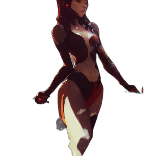 dress, staff, robot, concept art transparent PNG cut-out