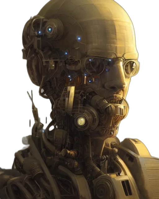 robot, face, cyberpunk, concept art transparent PNG cut-out