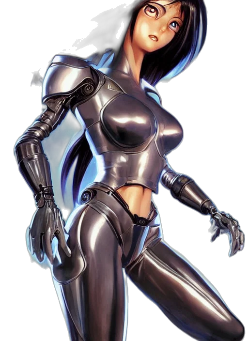 robot, comic book art, concept art, cyberpunk transparent PNG cut-out