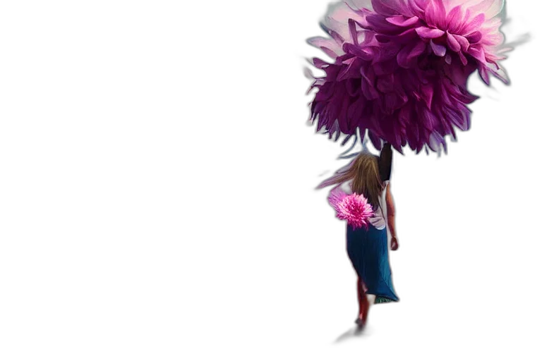umbrella, flower, hair, dress transparent PNG cut-out