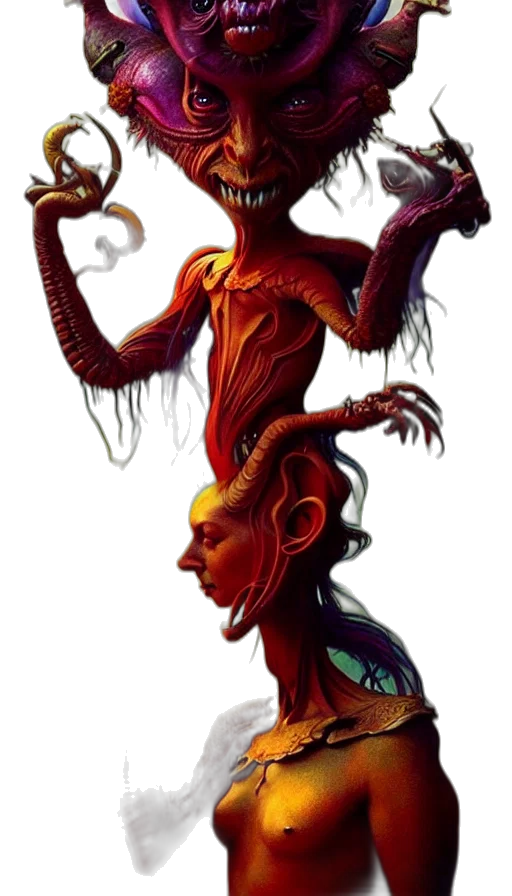 creature, staff, dragon, mask transparent PNG cut-out