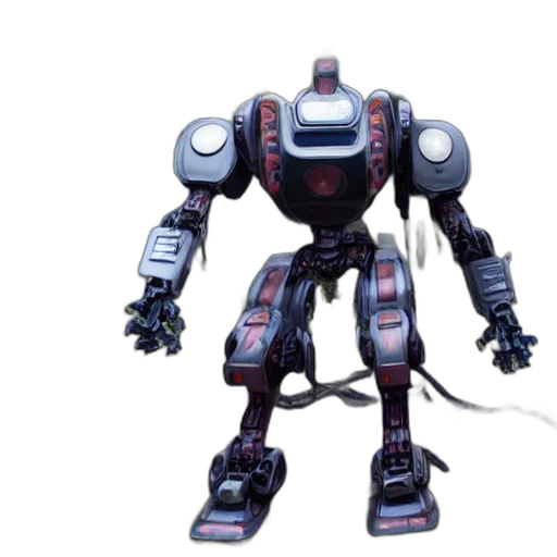robot, weapon, concept art, 3d render transparent PNG cut-out