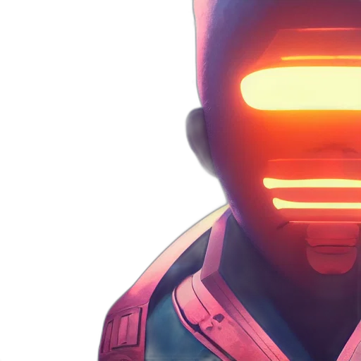 robot, mask, face, cyberpunk transparent PNG cut-out