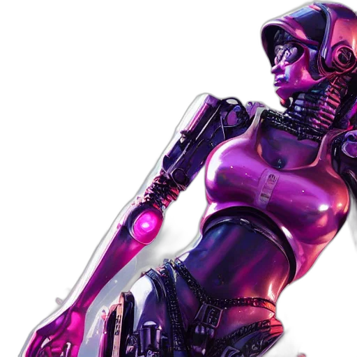 robot, weapon, cyberpunk, concept art transparent PNG cut-out