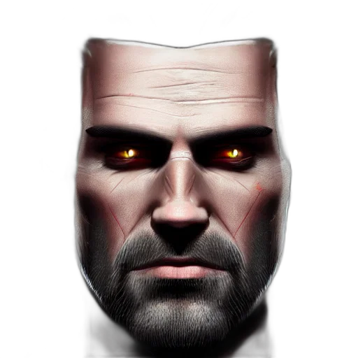 face, mask, robot, 3d render transparent PNG cut-out