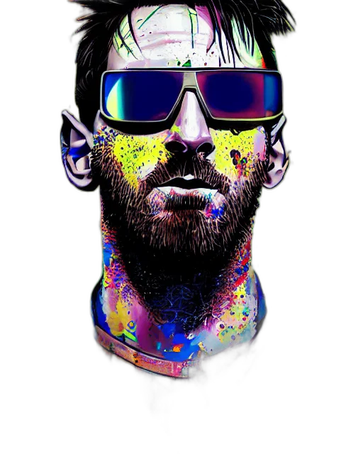 face, mask, jacket, pixel art transparent PNG cut-out