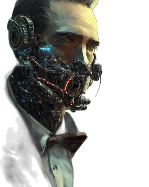 robot, face, mask, cyberpunk transparent PNG cut-out