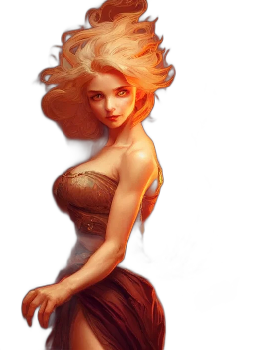 dress, fantasy art, concept art, comic book art transparent PNG cut-out