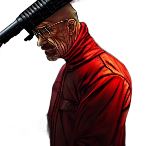 staff, jacket, weapon, comic book art transparent PNG cut-out