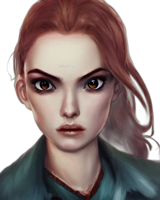face, jacket, staff, fantasy art transparent PNG cut-out