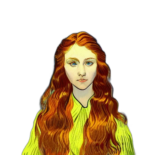 hair, dress, staff, face transparent PNG cut-out