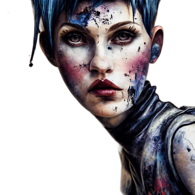 face, robot, cyberpunk, comic book art transparent PNG cut-out