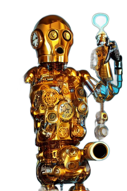 robot, jewelry, staff, weapon transparent PNG cut-out