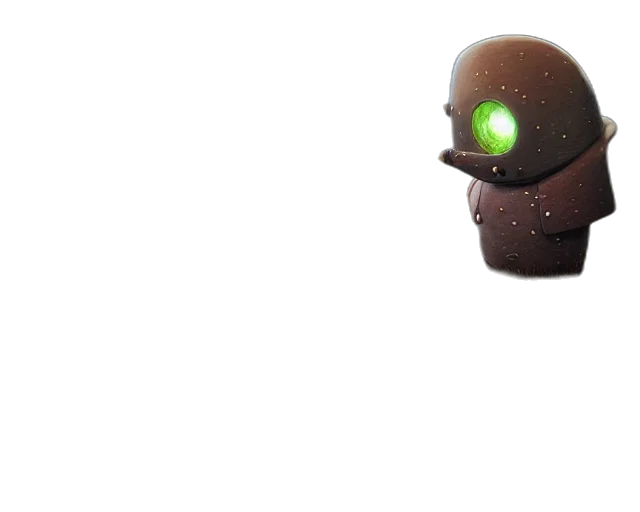 robot, mask, staff, creature transparent PNG cut-out