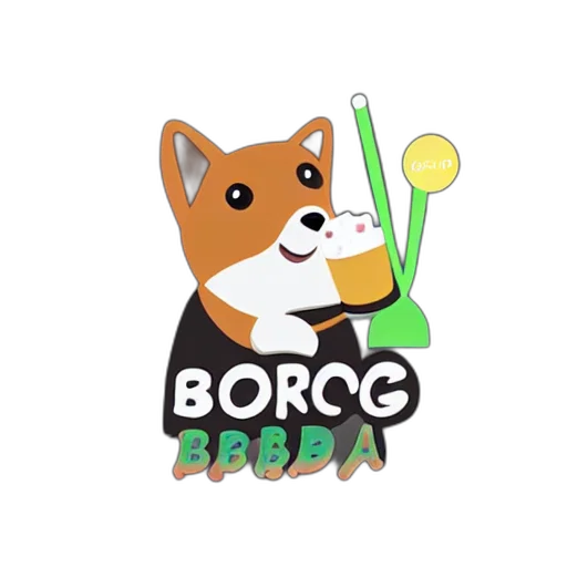 simple, logo, corgi, drinking transparent PNG cut-out